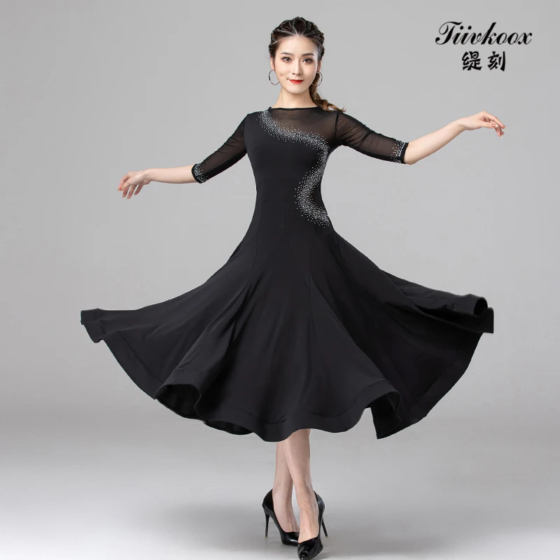 

X5002 Modern Dance Dress Women's New National Standard Dance Waltz Latin Dance Swing Dress Practice Dress Competition Dress