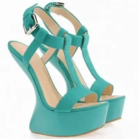 Style étrange sandales croisées Sexy Peep Toe solide accepter personnalisé nouveautés mode femmes chaussures de piste 1