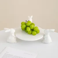 Creative Ceramic Rabbit Fruit Plate Ornaments Living Room Dining Table Dim Sum Plate Jewelry Storage Crafts Birthday Gifts 1