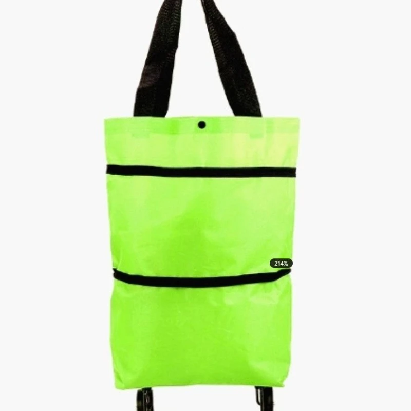 Portable Foldable Shopping Cart with Wheels Lightweight Grocery Trolley for Home Use Backpack Style Hand Pull Cart