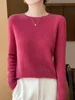 Autumn Winter Women Clothing O-Neck Pullover 100% Merino Wool Sweater New Fashion Cashmere Tops Bottoming Long Sleeve Knitwear 4
