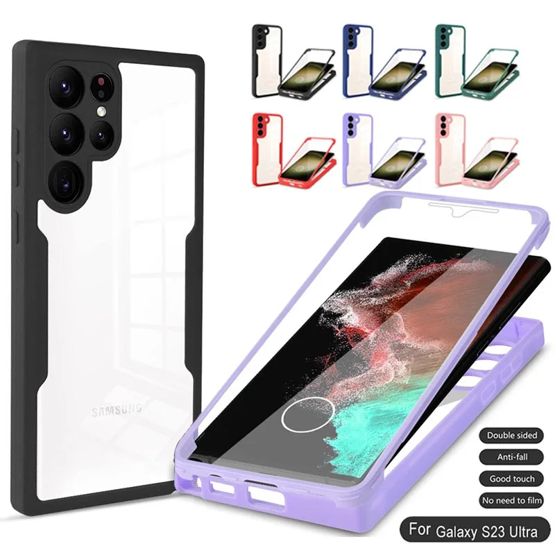 Clear 360 Full Wrap Phone Case for Samsung Galaxy S24 Ultra S23 S22 S21  Film With Lens Protection Back Cover - AliExpress