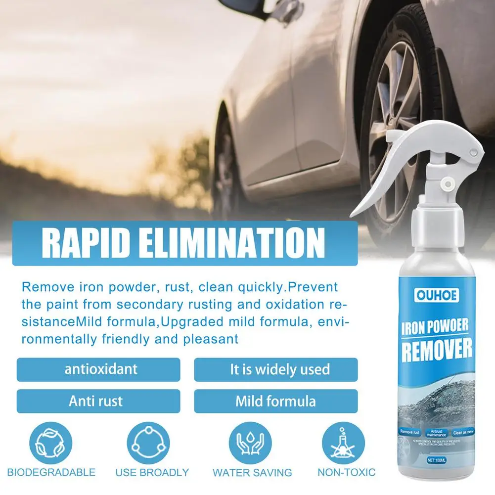 Car Rust Remover Spray Metal Chrome Paint Anti-Oxidation Maintenance Iron Powder Cleaning Super Rust Remover Spray Dropship