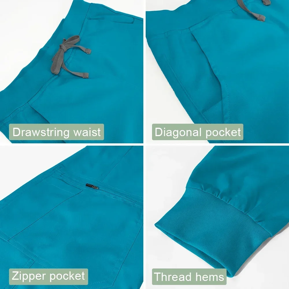 Surgical Uniforms Woman Solid Color Work Suit Medical Scrub Doctors Nurses Hospital Accessories Unisex