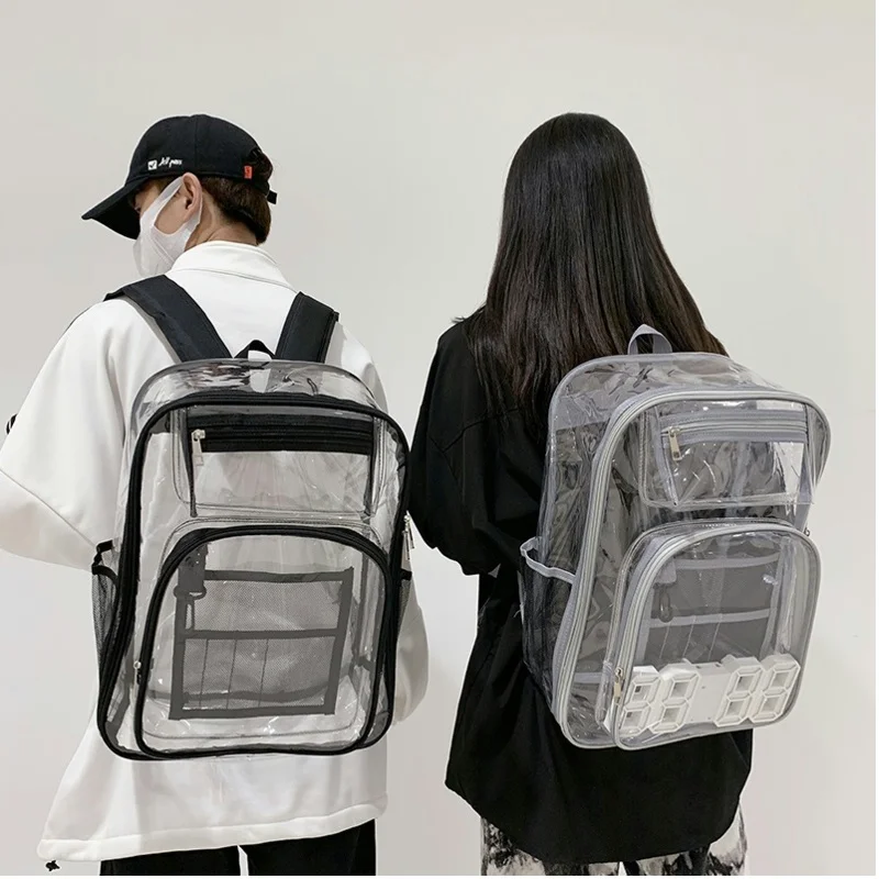 Transparent Shoulder Bag, Made of PVC Material, Fashionable and Trendy Youth Backpack, Large Capacity