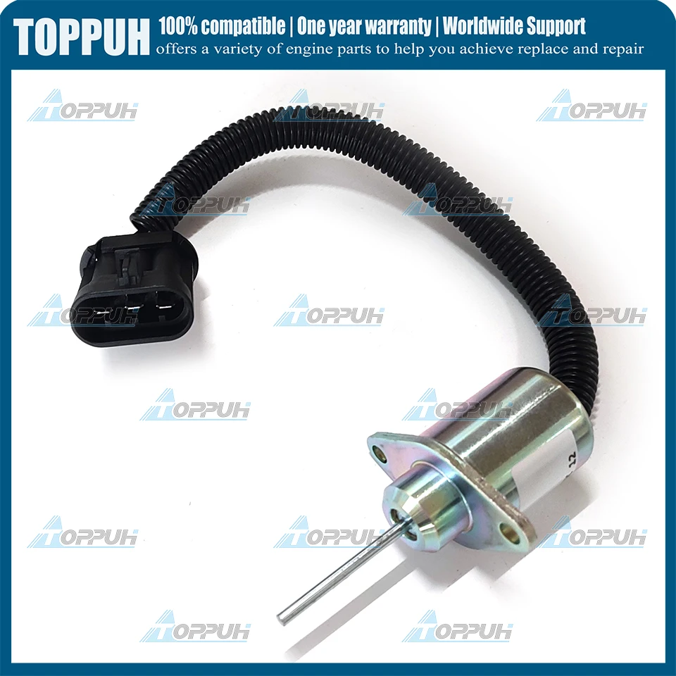12V 6691498 Fuel Shutoff Solenoid For Bobcat 6691498 325 328 329 331 334 335 337 341 425 428 1503ES-12A5UC4S 1G925-60011 Solenoid Repair Kit