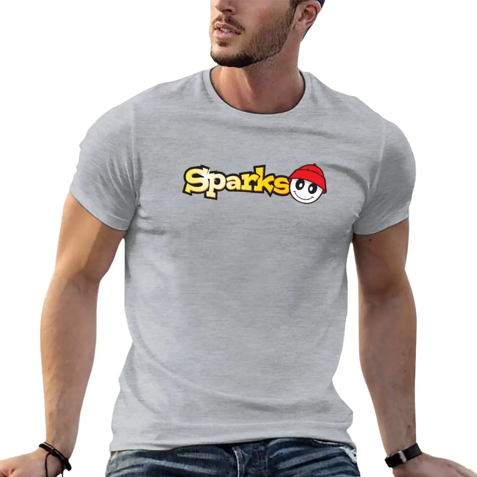

SPARKS T-Shirt tops korean fashion vintage clothes plain white t shirts men