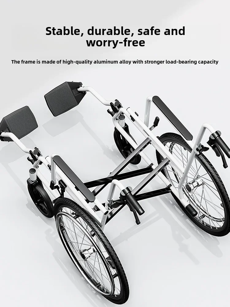 Sedia a rotelle Sedia a rotelle pieghevole leggera Piccola scooter portatile per disabili speciali per anziani - immagine 5