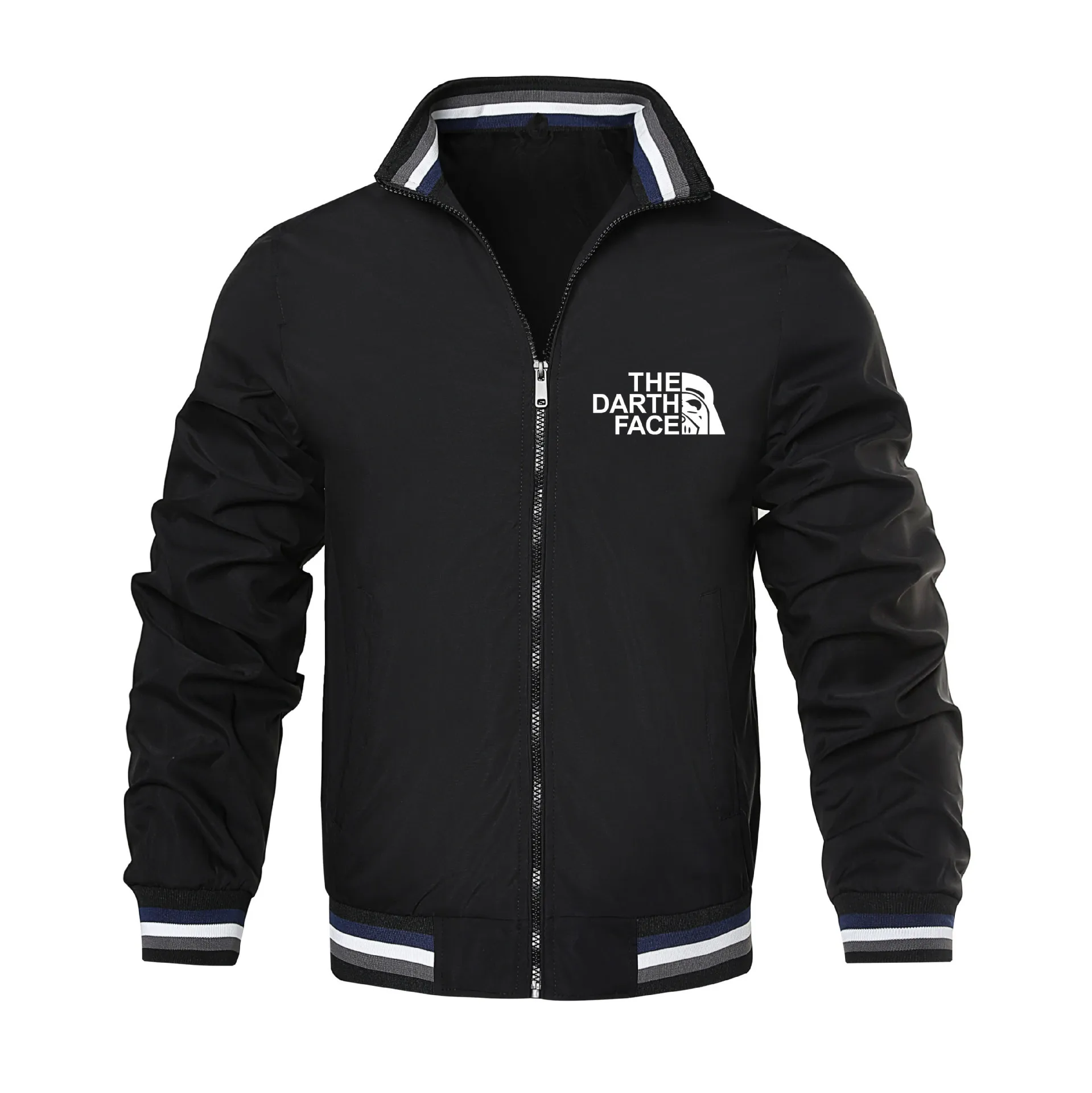 

Spring and Autumn Men's Business Fashion Stand Collar Casual Zipper Jacket Outdoor Sports Coat Windbreaker Jacket for Men