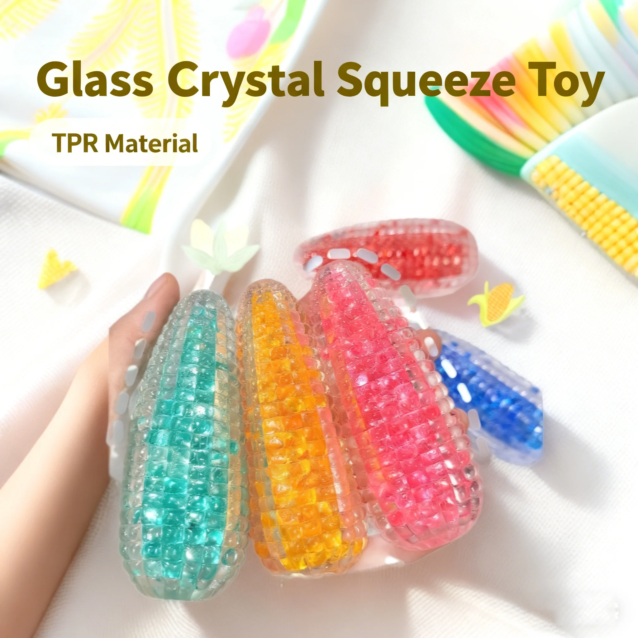Crystal Corn Slow Rebound Toy Dekompressionsspielzeug Stressabbau-Spielzeug Autismus-Sensorikspielzeug Erwachsenenspielzeug Neuheitsspielzeug Feel Good Squishy – Detail 1