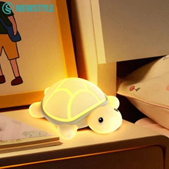 Turtle Silicone Night Light – Colorful Nursery Bedside Lamp for Kids 1