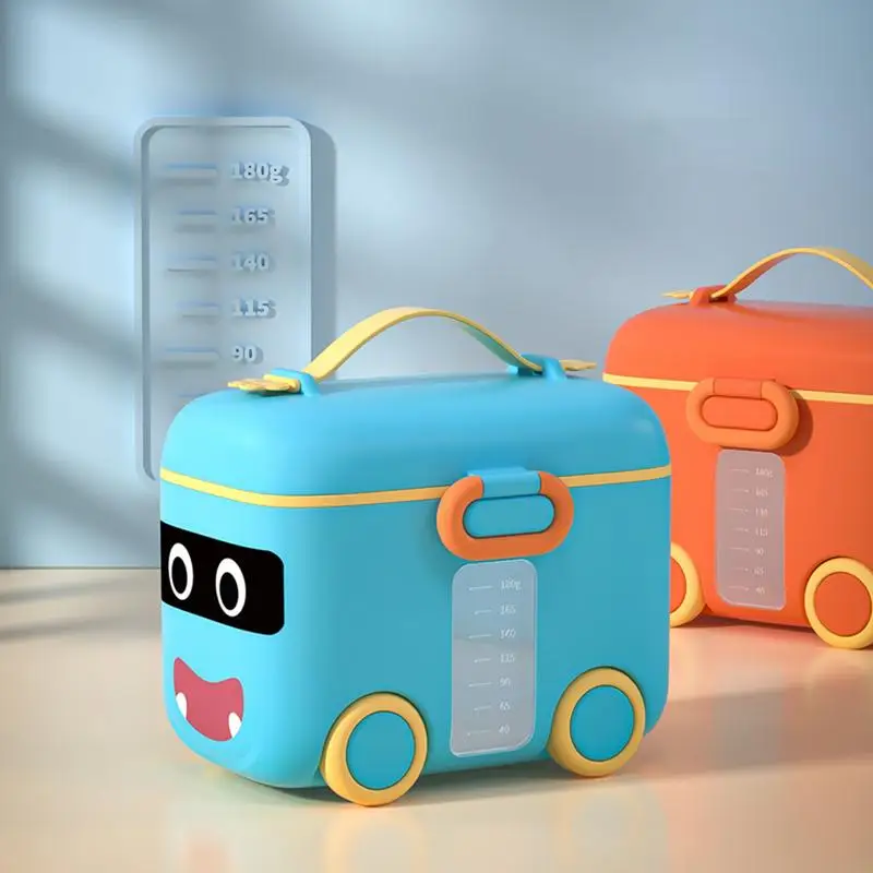 Portable Baby Milk Powder Formula Dispenser Cute Car Food Storage Box Essentiales Cereal Infant Milk Powder Box Snacks Container