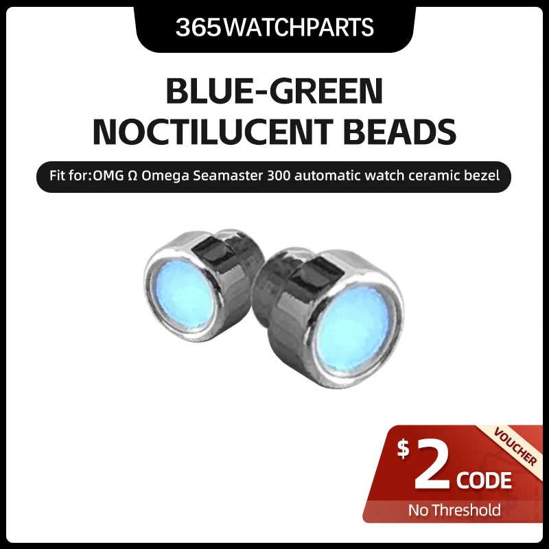 Cornice In Ceramica Zaffiro Perlina Luminosa Blu-Verde Per Orologio Omg Ω Omega Seamaster Diver 300M