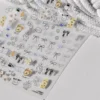 1pcs Cute Sketching Graffiti Animal Cat Dog Rabbit Bear Laser Nail Art Sticker Designs Self Adhesive Decoration Decal Acessories 5