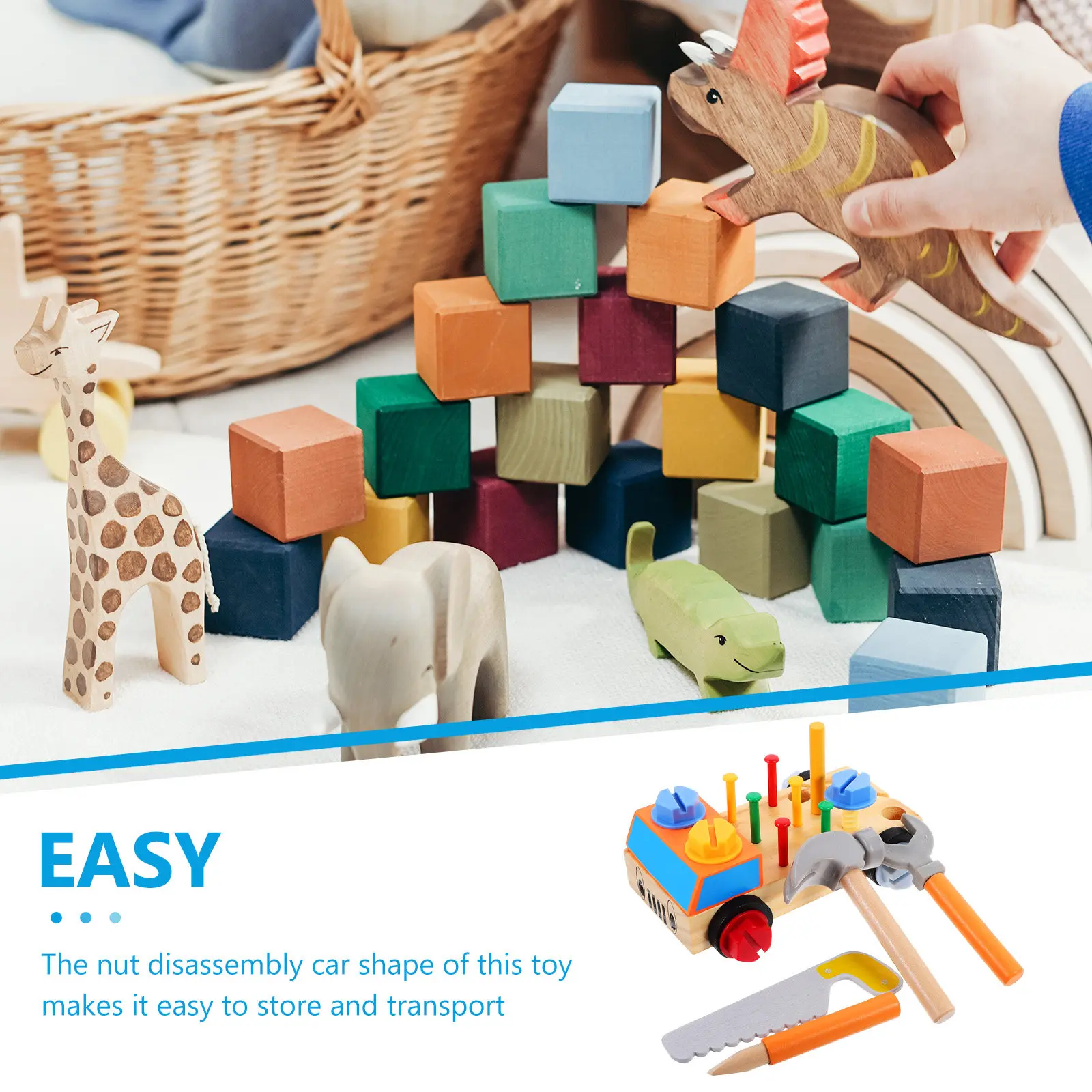 어린이용 목공 키트 분해 조립 장난감 나사 조립 퍼즐 DIY 자동차 운전사 장난감 역할놀이