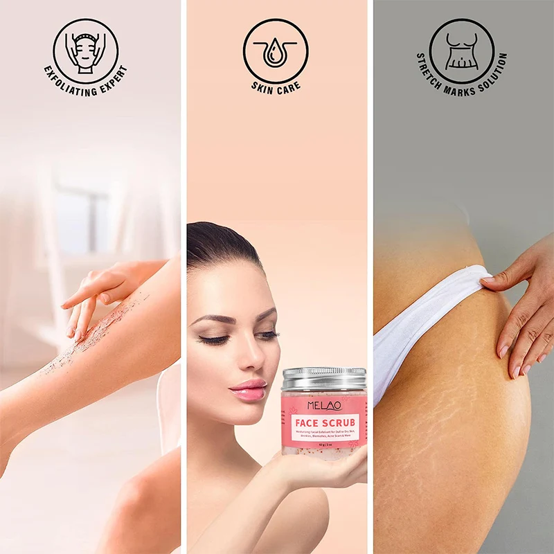 Natural Exfoliating Salt Scrub & Body and Face Souffle helps with Moisturizing Skin, Acne, Cellulite, Dead Skin Scars,Wrinkles 4
