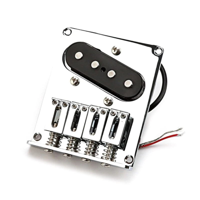 

583F L-образное седло, 4-струнный мост для электрогитары, 4 седла, гитарный мост, пластина для гитарного моста с черным и