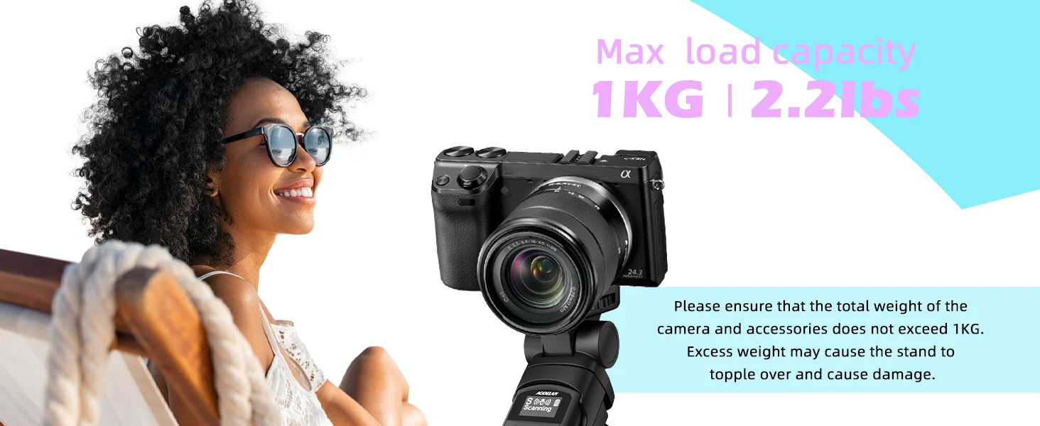 für Sony Vlogging Shooting Grip Stativ, wiederaufladbare kabellose Kamera-Fernbedienung mit OLED-Bildschirm für ZV-1 ZV-E10 ZV-1F A6700 – Detail 10