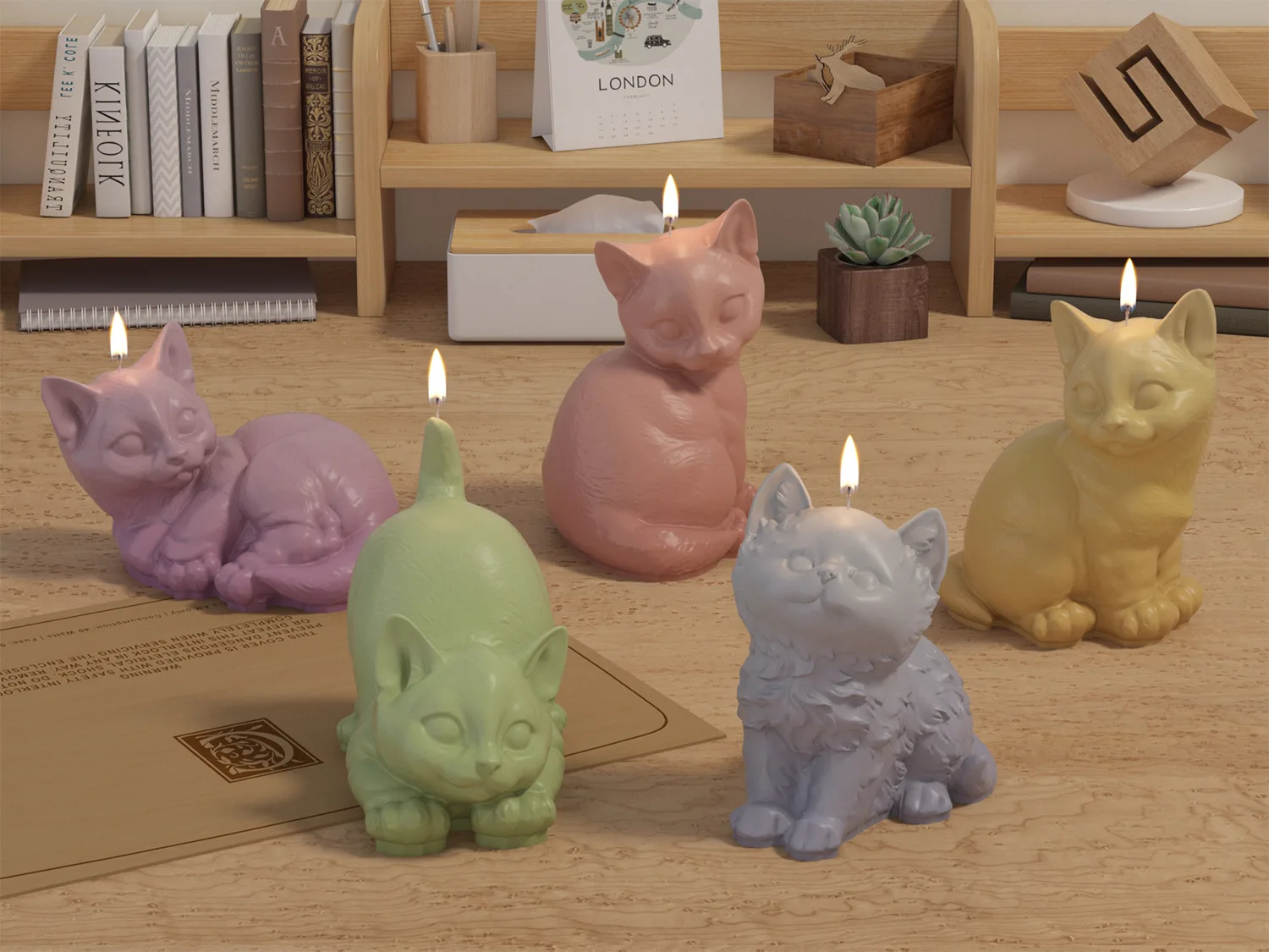Description Picture 3 of item3D Cute Cat Scented Candle Silicone Mold,Diy Handmade Animal Soap Plaster Making Molds,Home Decor Crafts Ornaments Casting Mould