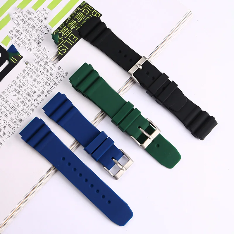 Enhanced Silicone Sport Watchband - 22mm Waterproof Diving Strap