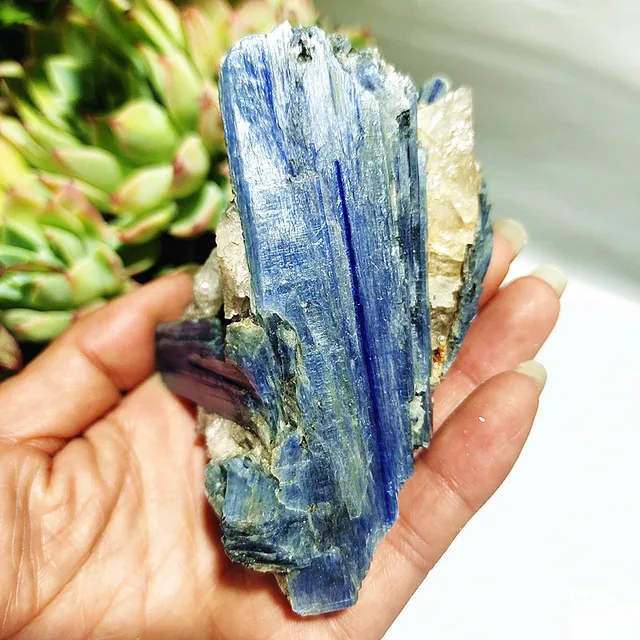 Transform your living space with the Natural Mineral Stone Kyanite Crystal Cluster