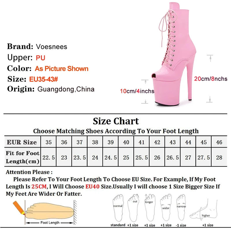 20CM High Heels Women Platform Ankle Boots Sexy Pole Dancing Strip Shoes Flat Shoelace Nightclub Knight Red Shoes Women Big Size