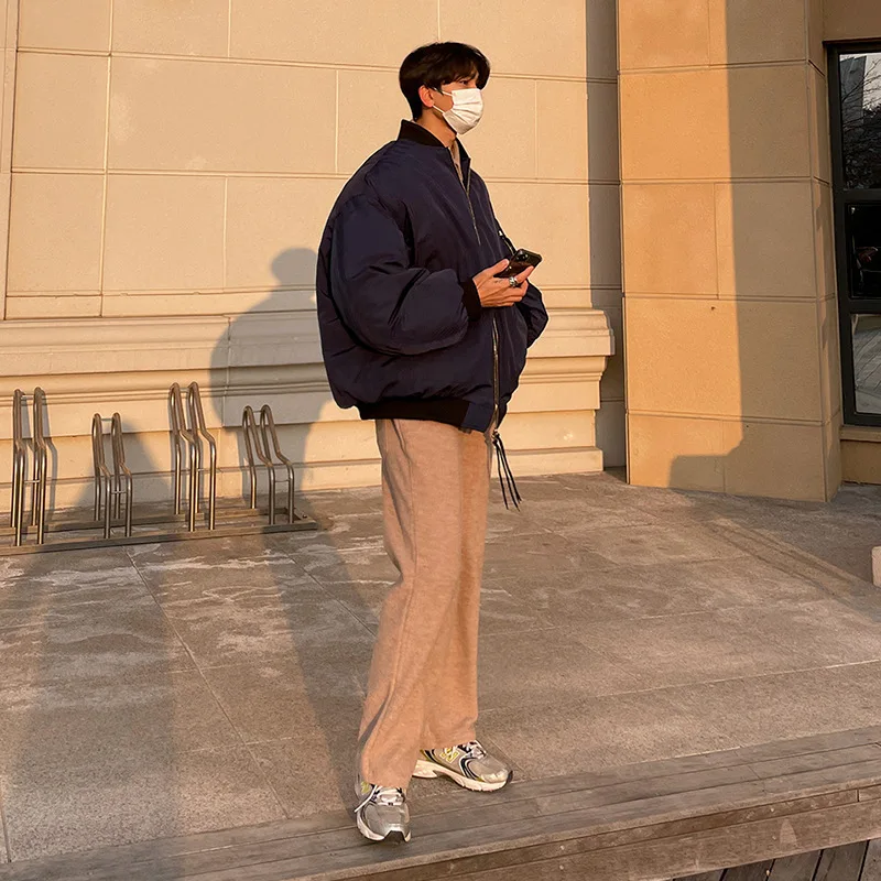 Korean Version of The Trend Loose Bomber Jacket Cotton-padded Jacket Men's Winter Padded Padded Padded Baseball Uniform Coa