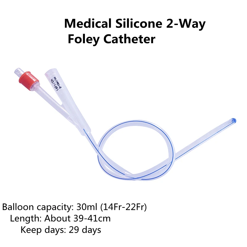 2pcs Medical Silicone 2Way Foley Catheter Disposable Urethral Catheter