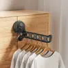 Plastic 5 Holes Folding Drying Rack Space Saving Reusable Suction Cup Clothes Hanger Wall Mounted Clothes Storage Organizer 2