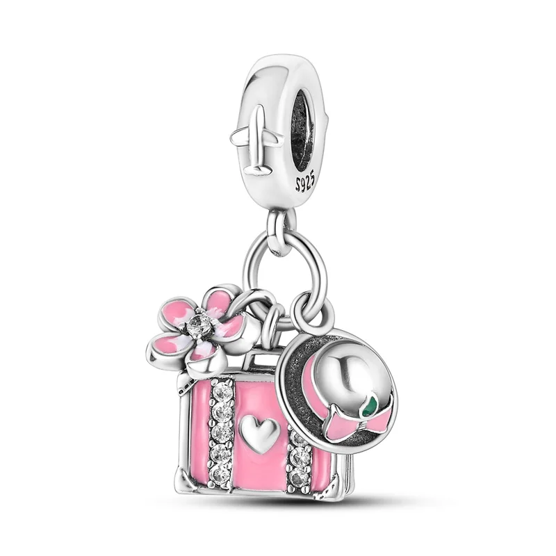 Charm-Perlen aus 925er-Sterlingsilber, Prinzessin-Engel, rosa Serie, Geburtstags-Charm-Perlen, passend für Pan-Original-Armbänder, exquisiter DIY-Schmuck – Detail 20