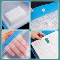 6pcs Transparent Covers Folder with Label A4 Plastic Pouch with Adhesive Snaps Document Organizer A4 for School Office WJJ07 6