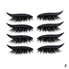  2 In 1 Eyeliner False Eyelashes Sticker Double Eyelid Line Patch Reusable Ouble Eyelid Sticker Eyeliner Makeup Sticker Eyeshadow 