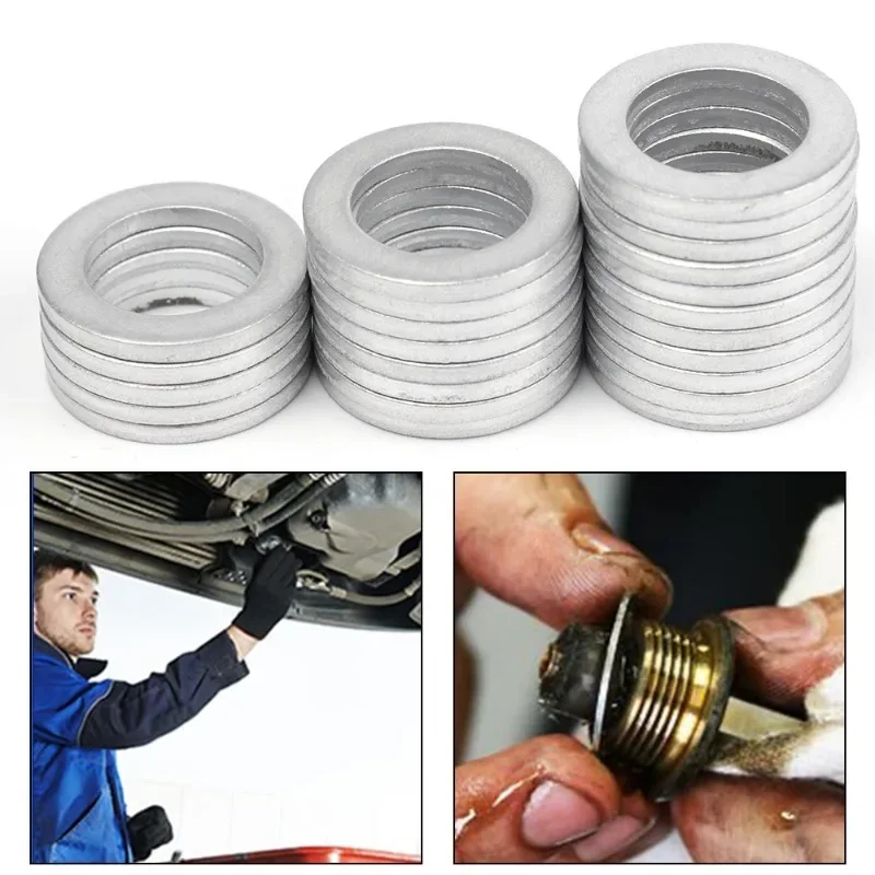 Car Engine Sump Oil Drain Seal Gasket 14mm Hole Nut Washer for Honda Engine Oil Sump Aluminium Seal Gasket Auto Parts 10-100PCS Oil Drain Plug Gasket Oil Drain Plug Seal Washer Sealing Washers