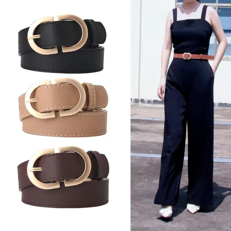 Chic Women's Fashion Belt with Metal Buckle - Available in Multiple Colors