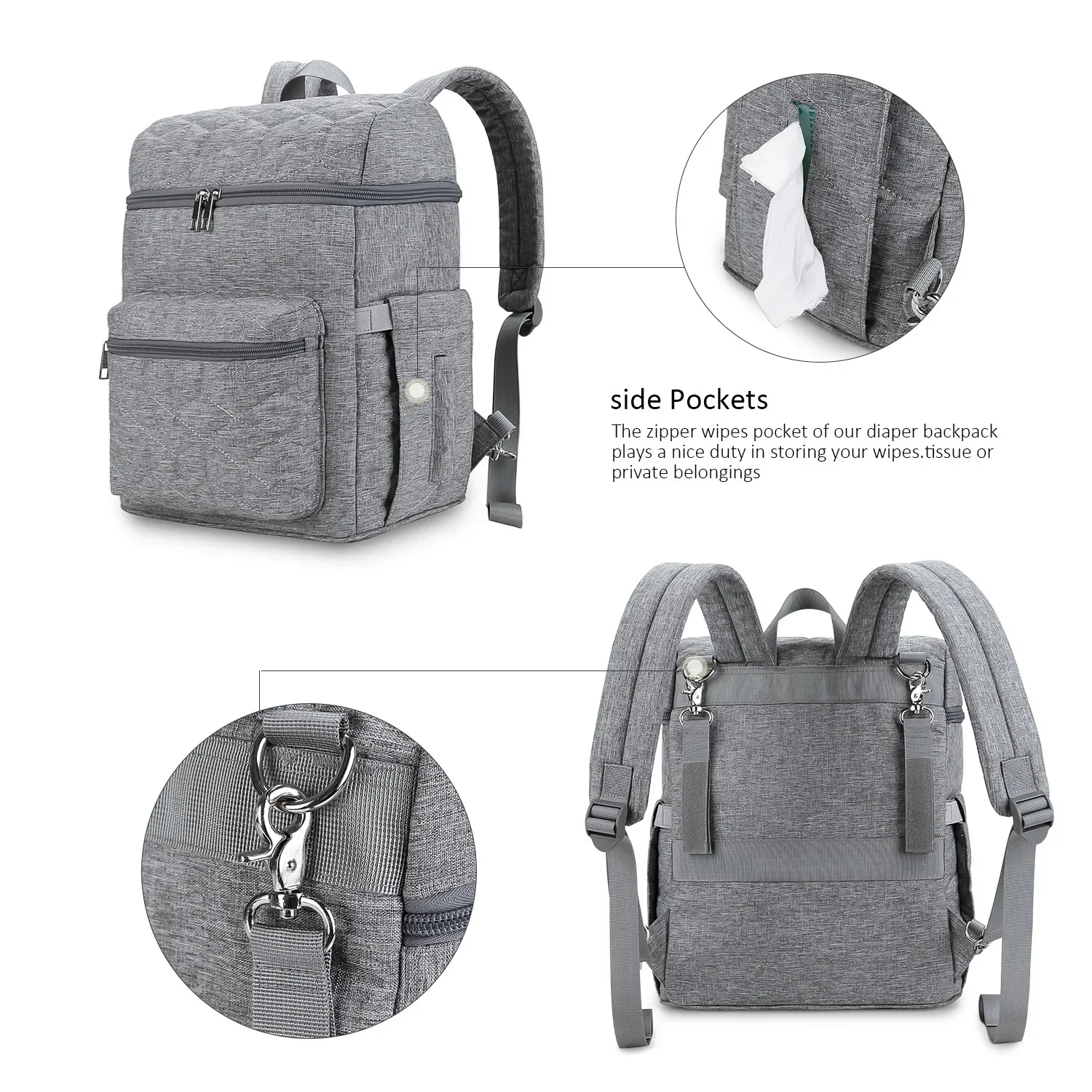 Large Capacity Waterproof Big Opening Multi-pocket Lightweight Mummy Baby Nappy Bag Mommy Baby Diaper Bag Backpack For Stroller