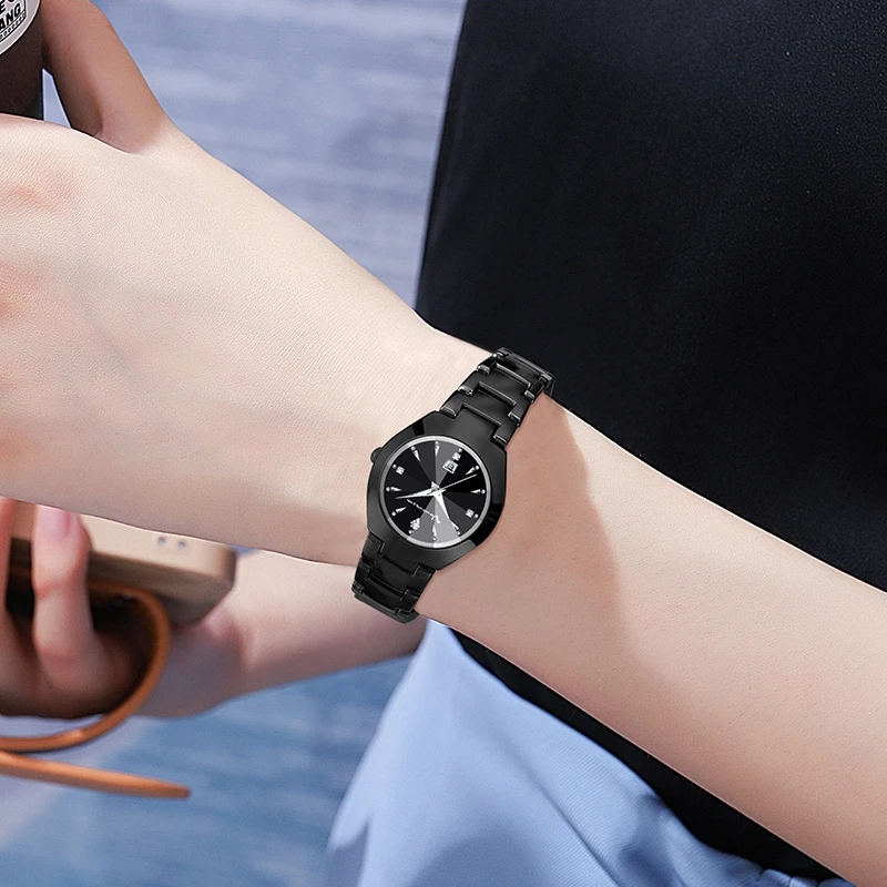 VA VA VOOM Fashion Tungsten Steel Women Watch 25mm Small Dial Diamond Glass Luxury Quartz Movement Women Gift Wrist Watch Reloj 6