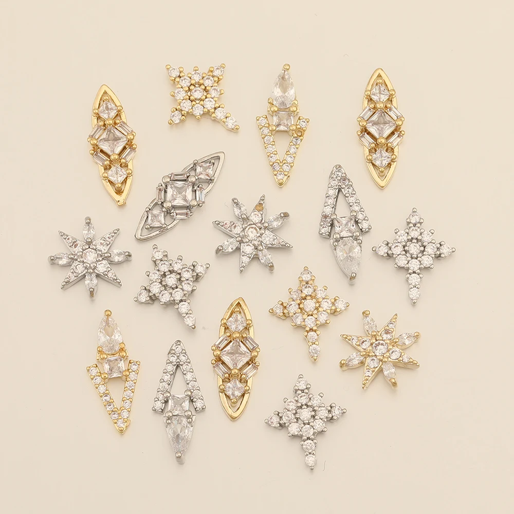Cordial Design 50Pcs Jewelry Accessories/Genuine Gold Plating/DIY Making/Fingernail Findings/Cubic Zirconia Charms/Decoration - cordial