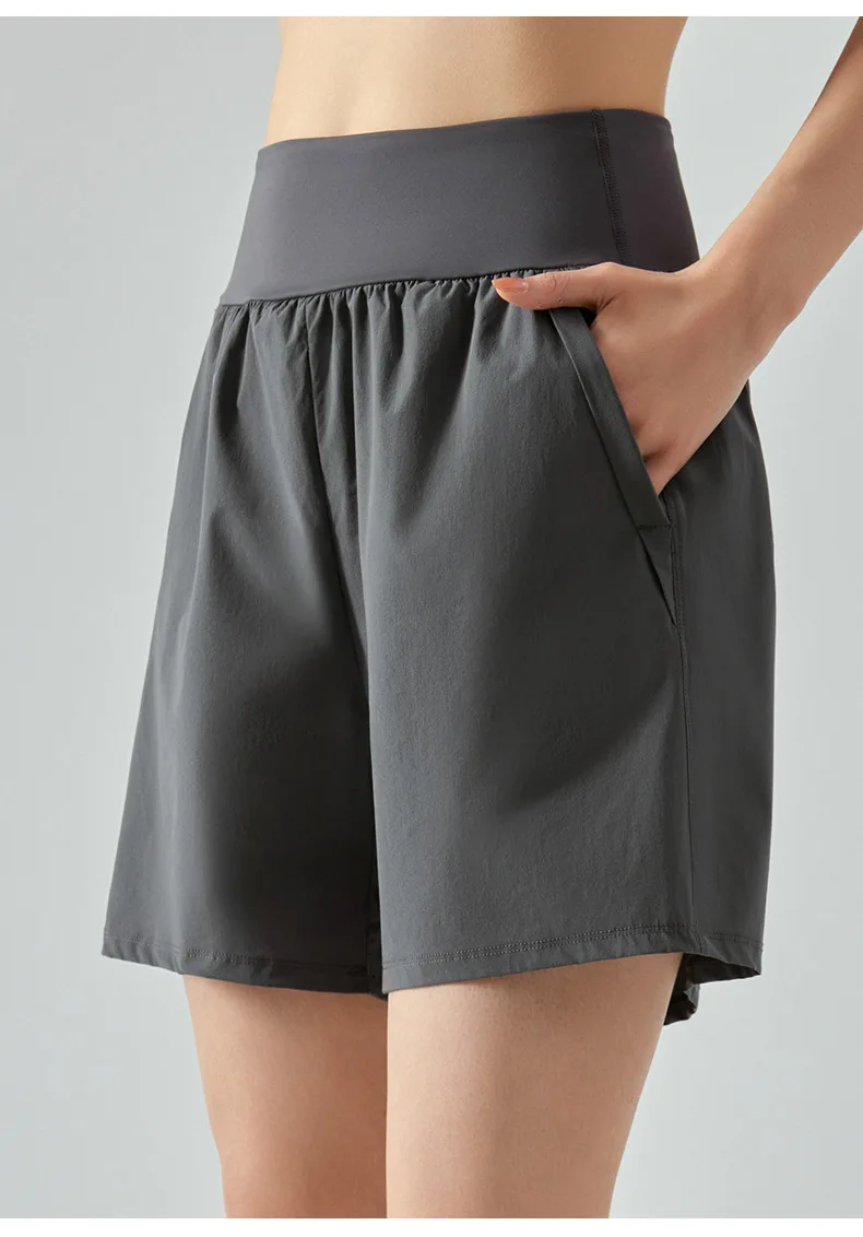 

2023 Simple Design Outfit Casual High Waist Abdominal Yoga Shorts Women Outside Sports Pants Breathable Bottom Fitness New Wear