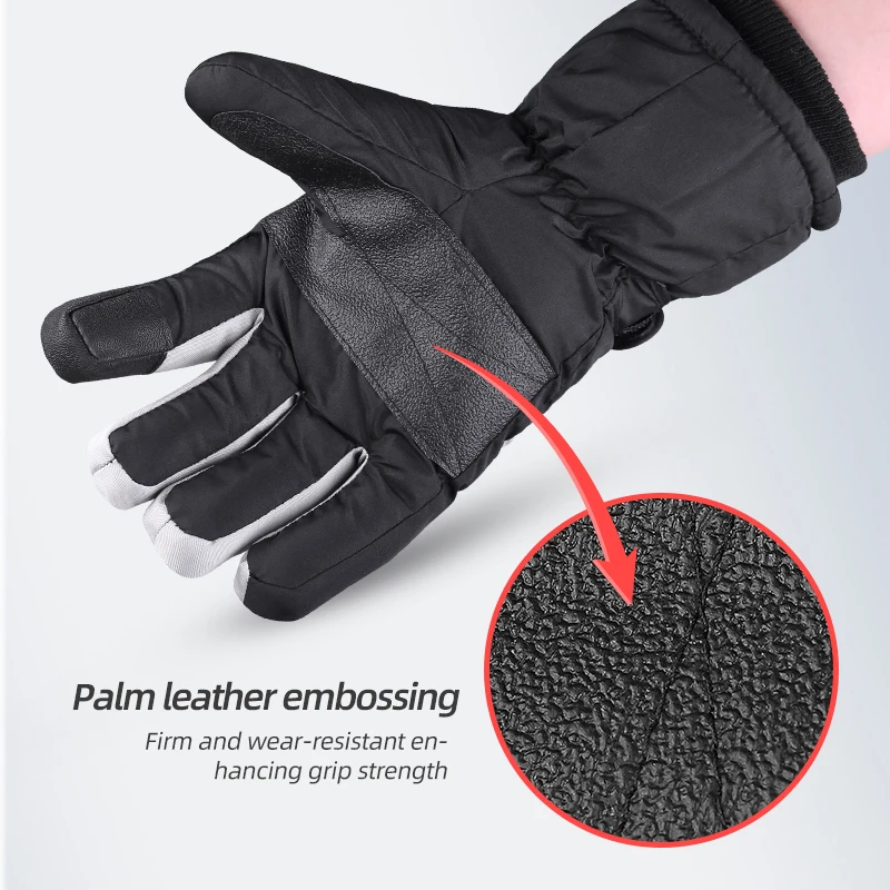 PHMAX Ski Gloves Winter Windproof Snowboard Gloves Men Women Wind Proof Thermal Fleece Touch Screen Skating Motorcycle Gloves 3