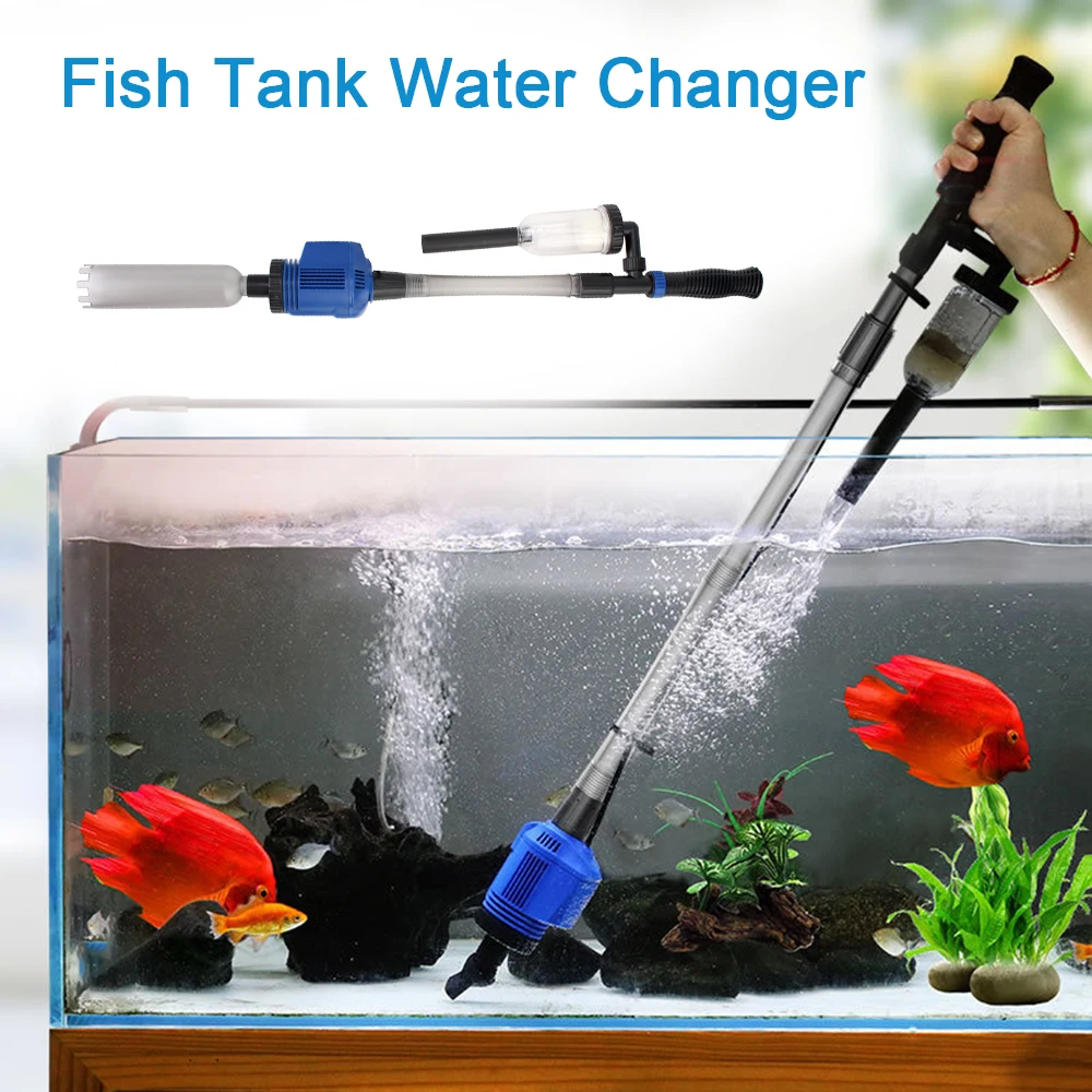 

US Plug Fish Tank Sand Washer Electric Siphon Filter Vacuum Gravel Water Changer Aquarium Siphon Operated Cleaner