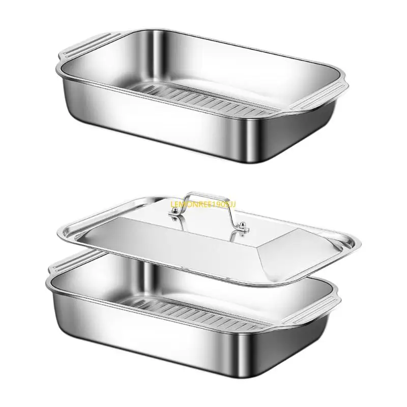 62CE Stainless Steel Square Serving Tray Rusts Resistant Dishwasher Safe Tray