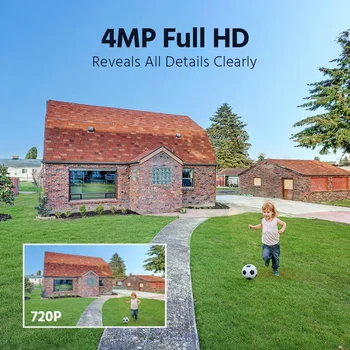 ANNKE 4MP CCTV Security System 4Ch Wireless NVR 7″ Monitor Motion Detection 2PCS Super HD Cameras Two-Way Audio IR Night Vision 2