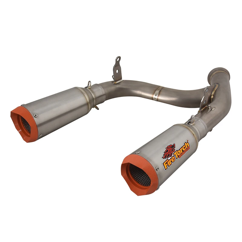 Slip On For KTM DUKE 790 890 KTM790 KTM890 Motorcycle Double Exhaust warehouseC Muffler 51MM DB Killer Escape Titanium Middle Link Pipe - Image 2