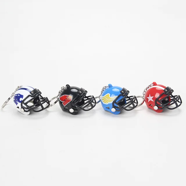 Zeyune 32 Pcs Unfinished Mini Football Helmet Keychains - White Plastic Blanks For DIY Painting & Crafts