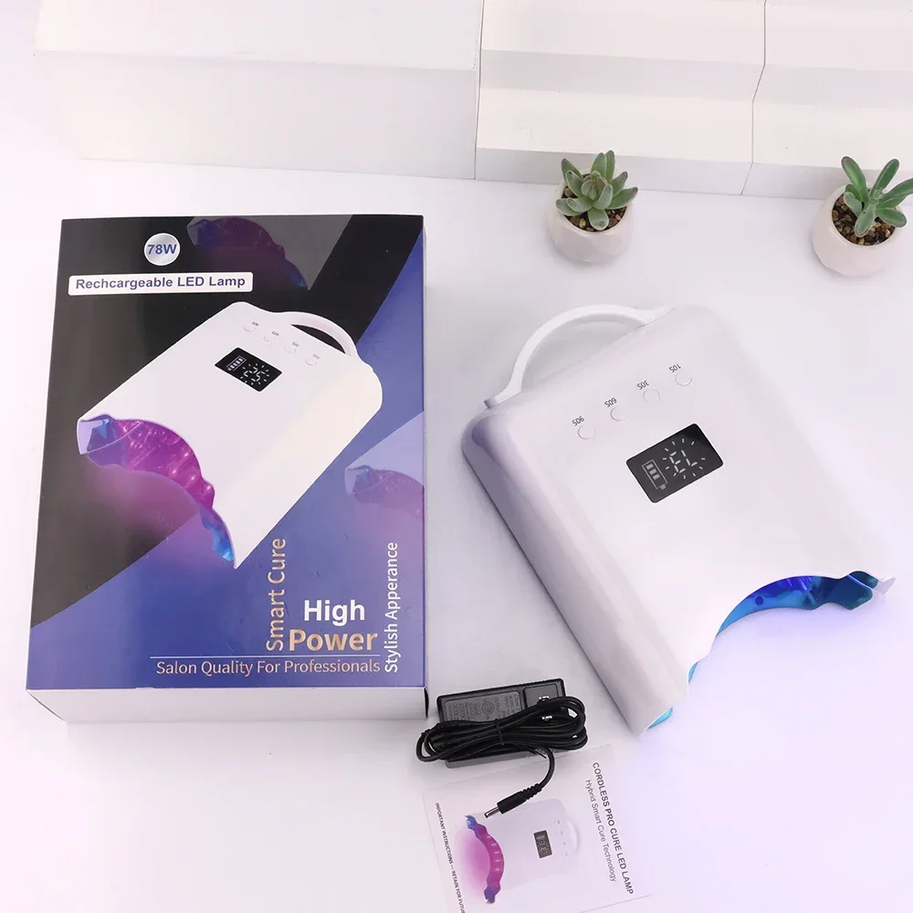 Pro Cordless 78W UV LED Nail Lamp Manicure Rechargeable Battery Nail Dryer For Curing Gel Polish Lamp Light Wireless LEDs Makeup 2