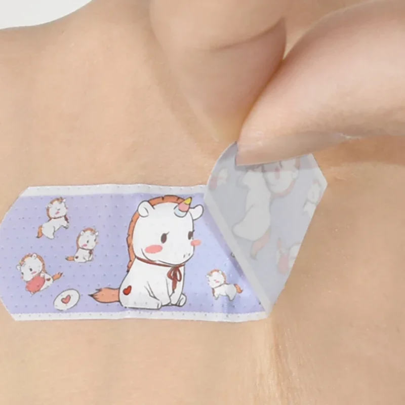 120pcs Kawaii Cartoon Water Resistant Band Aid Breathable Self-adhesive Plaster Bandages Patches Woundplast for Children