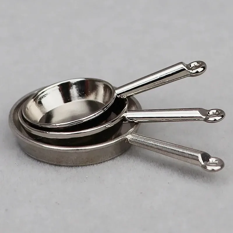 1:12 Dollhouse Miniature Metal Cookware Set - Frying Pan & Casserole