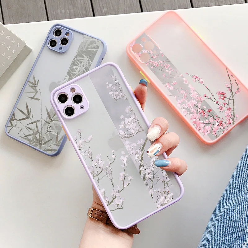 Elegant Vintage Rose Flower Shockproof Hard Back Phone Case Cover