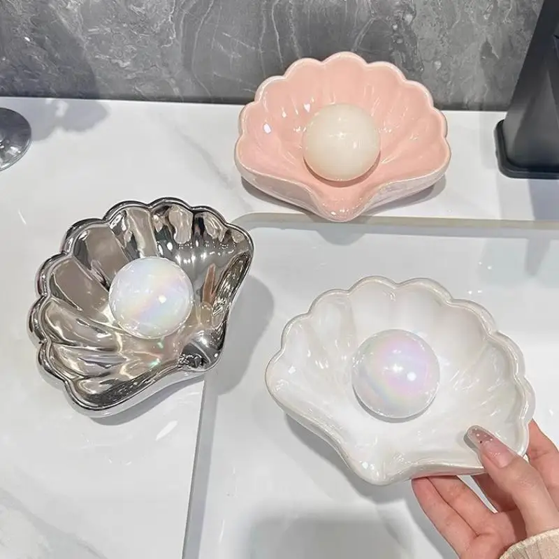 �� ♥ ♥ Muschel-Seifenkiste, Badezimmer-Seifenentwässerungsbox, luxuriöser Seifenhalter, Badezimmer-Accessoires – Detail 5