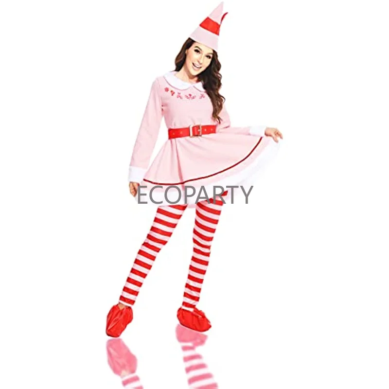 

Womens Elf Costume Jovie The Elf Costumes Elf Dress Adult Christmas Halloween Movies Cosplay Outfits Buddy Full Set Costumes